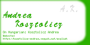 andrea kosztolicz business card